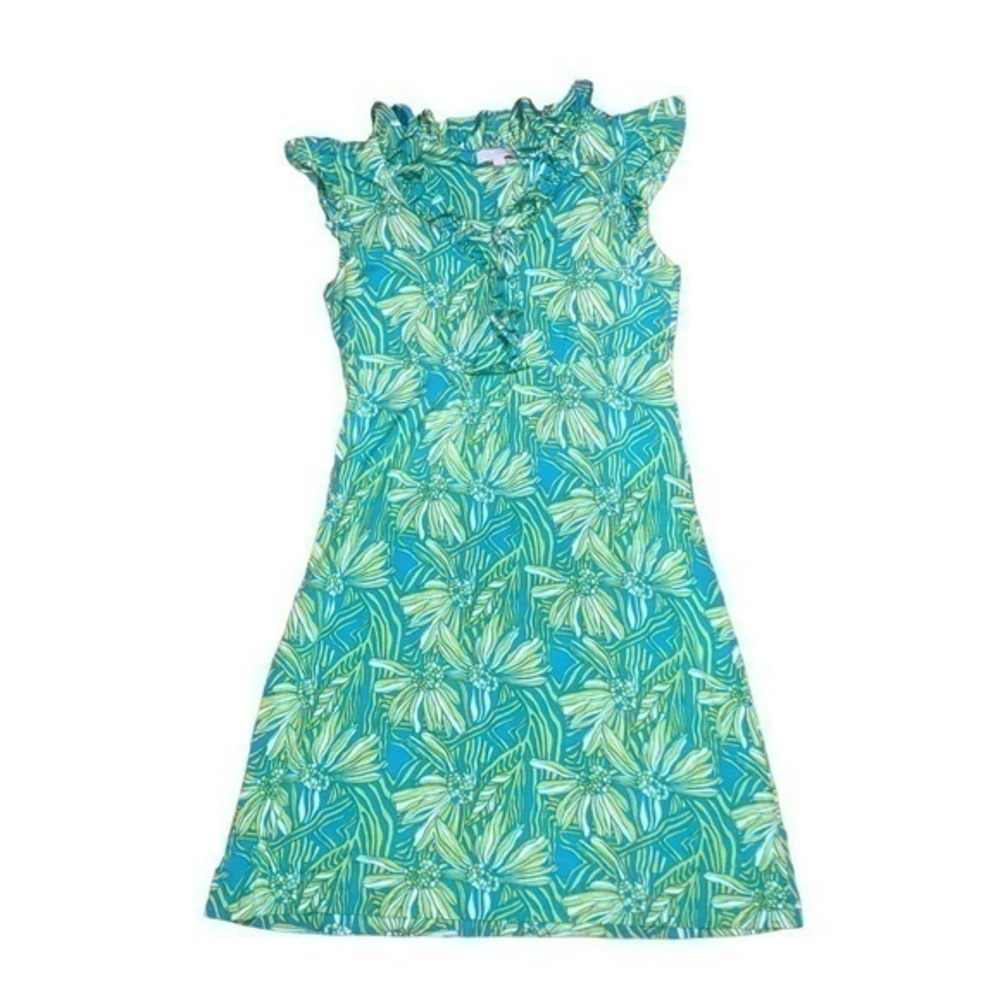 Lilly Pulitzer Clare Seaweed Daisy Silk blend Knit Jersey Dress